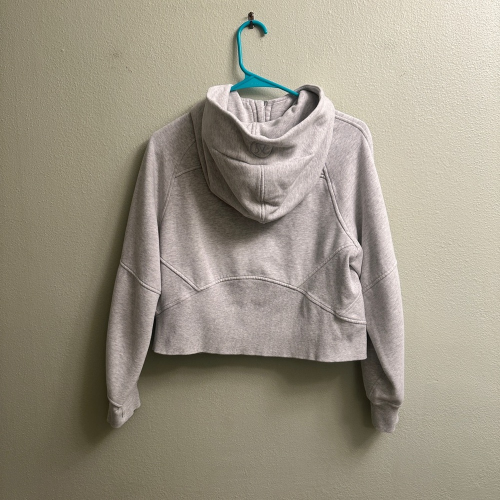 Lululemon Scuba Oversized Crop Full-Zip Hoodie Size 4 Light Gray - Picture 3 of 10